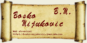 Boško Mijuković vizit kartica